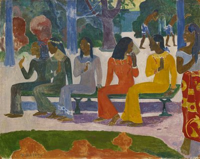 Ta Matete (We Shall Not Go to Market Today) by Paul Gauguin